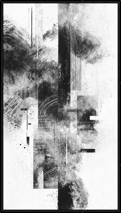 Картина Черно-белая абстракция №7