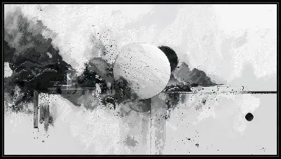 Картина Черно-белая абстракция №11