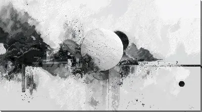 Картина маслом Черно-белая абстракция №11