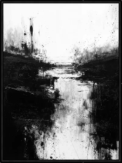 Картина Черно-белая абстракция №12