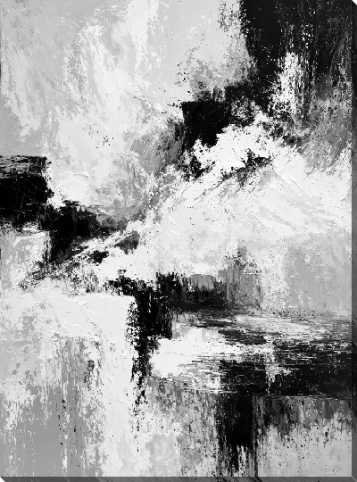 Картина маслом Черно-белая абстракция №14