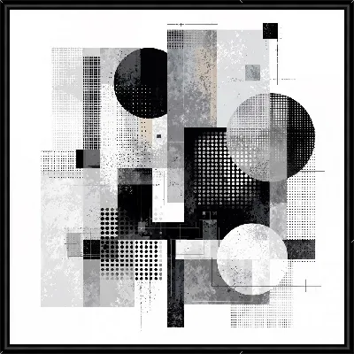 Картина Черно-белая геометрическая абстракция