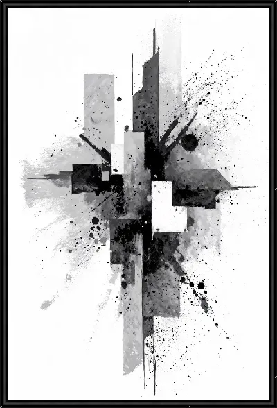 Картина Черно-белая абстракция №19