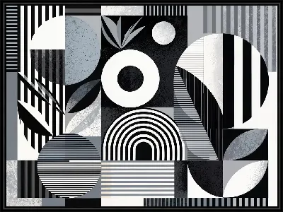 Картина Черно-белая абстракция №21