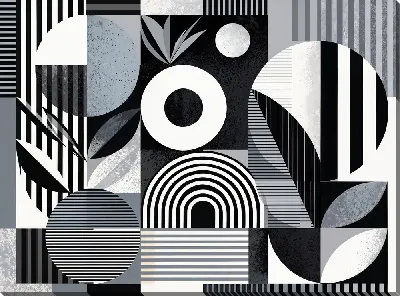 Картина маслом Черно-белая абстракция №21