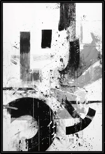 Картина Черно-белая абстракция №23