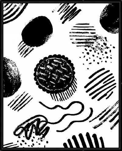 Картина Черно-белая абстракция №24