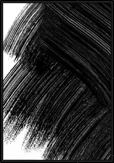 Картина Черно-белая абстракция мазок кисти