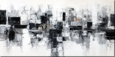 Картина маслом Черно-белая абстракция №29