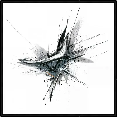 Картина Черно-белая абстракция №30