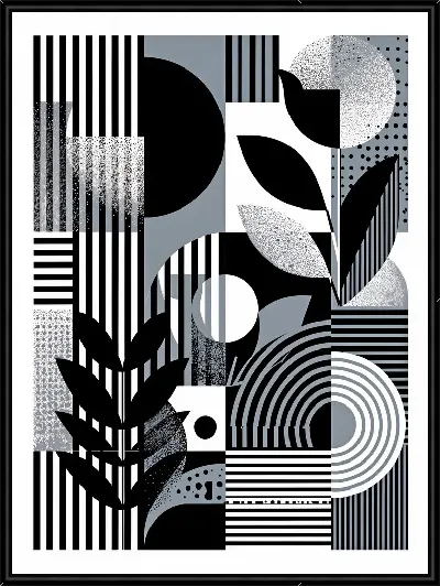 Картина Черно-белая абстракция №33