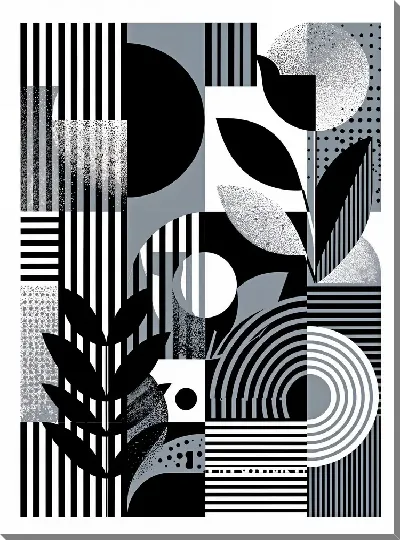 Картина маслом Черно-белая абстракция №33