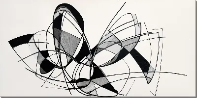 Картина маслом Черно-белая абстракция №34