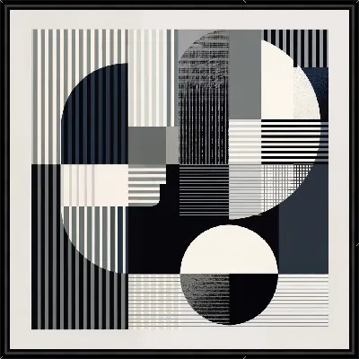 Картина Черно-белая абстракция №35