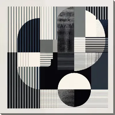 Картина маслом Черно-белая абстракция №35