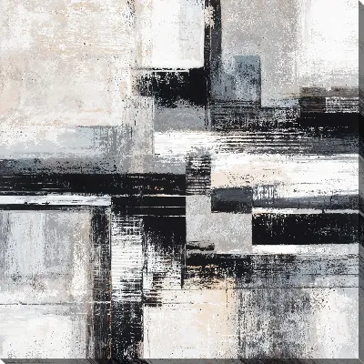 Картина маслом Черно-белая абстракция №37