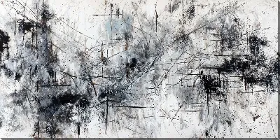 Картина маслом Абстракция черно-белая №2