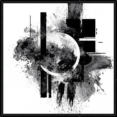 Картина Абстракция черно-белая №4