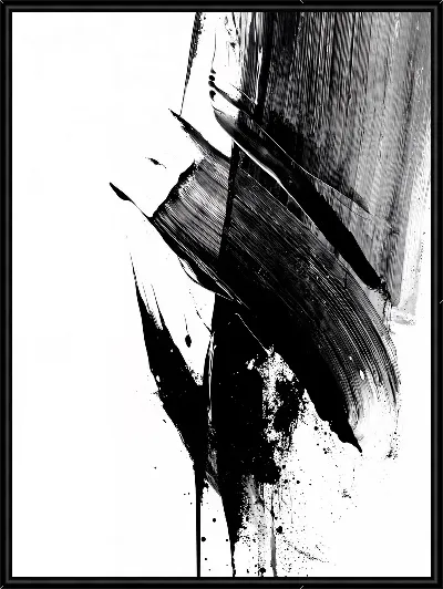 Картина Абстракция черно-белая №6