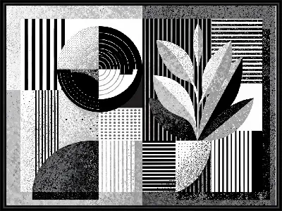 Картина Абстракция черно-белая №7