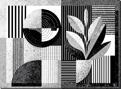 Картина маслом Абстракция черно-белая №7