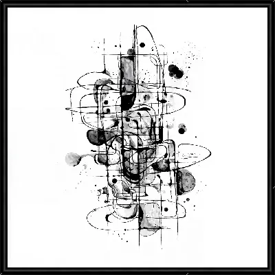 Картина Абстракция черно-белая №8