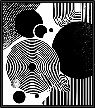 Картина Абстракция черно-белая №11