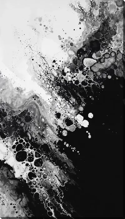 Картина маслом Абстракция черно-белая №13