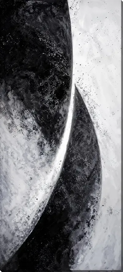 Картина маслом Абстракция черно-белая №16