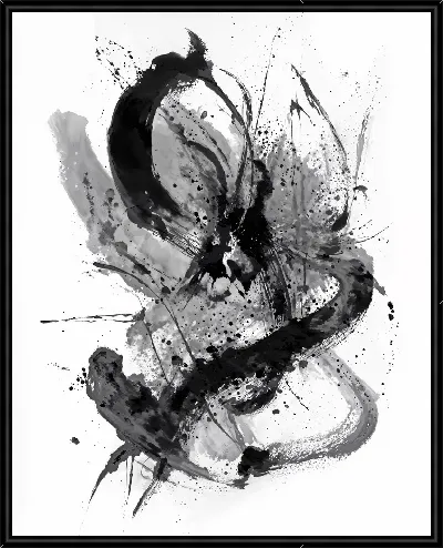 Картина Абстракция черно-белая №20