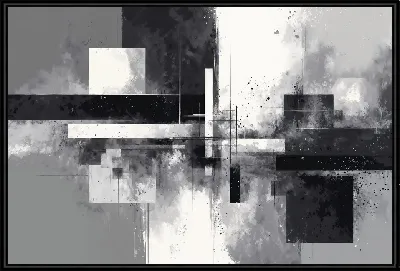 Картина Абстракция черно-белая №21