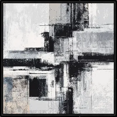 Картина Абстракция черно-белая №35