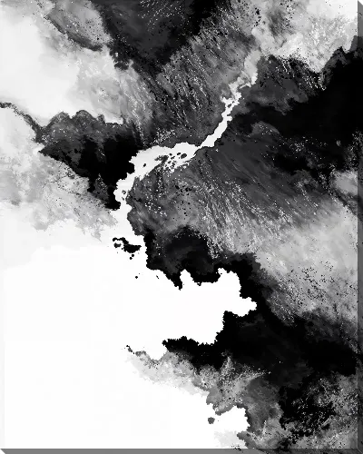 Картина маслом Абстракция черно-белая №37