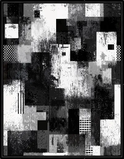 Картина Абстракция черно-белая №38