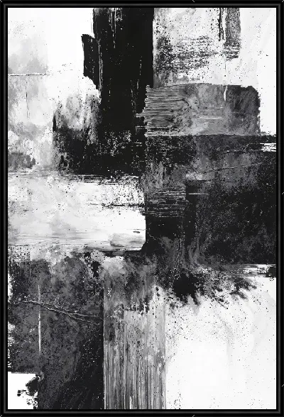 Картина Абстракция черно-белая №42