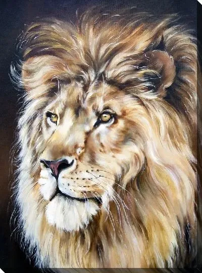 Картина маслом Лев (Lion) №4