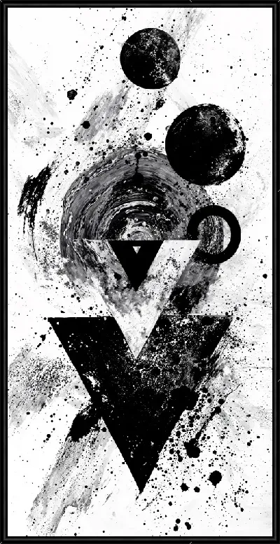 Картина Абстракция черно-белая №46