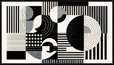 Картина Абстракция черно-белая №53