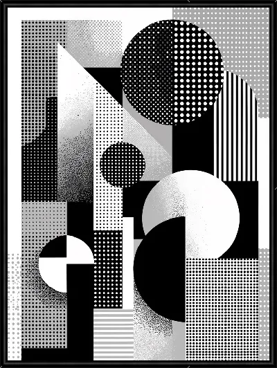 Картина Абстракция черно-белая №55