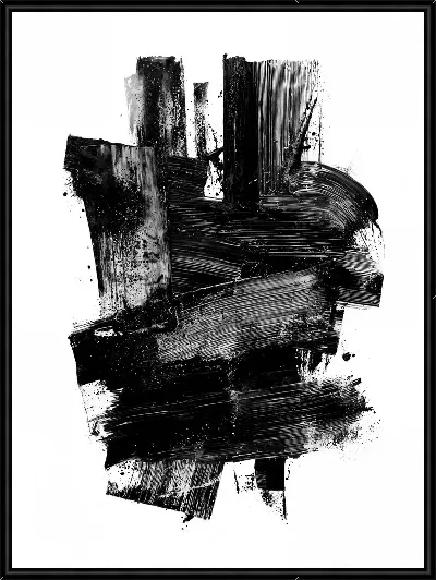 Картина Абстракция черно-белая минимализм