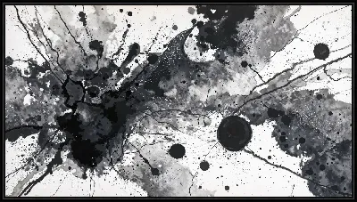 Картина Черно-белая абстракция №201