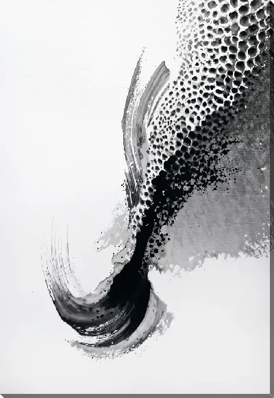 Картина маслом Черно-белая абстракция №211