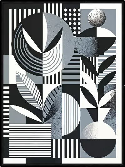 Картина Черно-белая абстракция №216