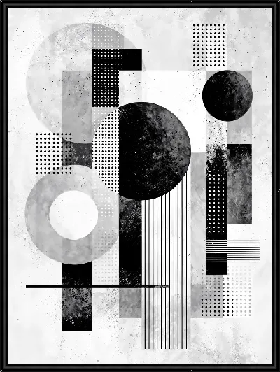 Картина Черно-белая абстракция №218