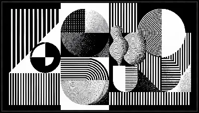 Картина Черно-белая абстракция №226