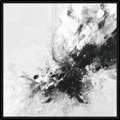 Картина Черно-белая абстракция №254
