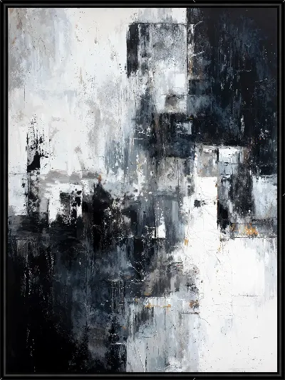 Картина Черно-белая абстракция №258