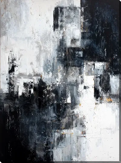 Картина маслом Черно-белая абстракция №258