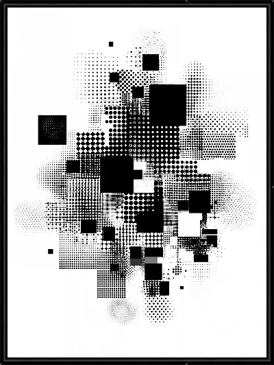Картина Черно-белая абстракция №259