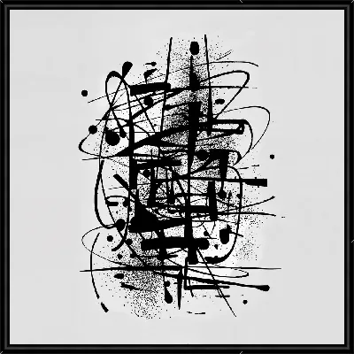 Картина Черно-белая абстракция №261